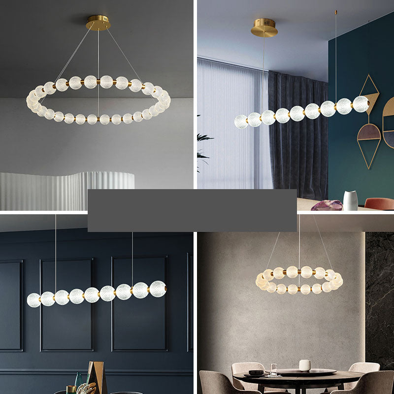 Gouden ronde vorm hanglamp moderne minimalistische acryl -ledhanglamp voor woonkamer