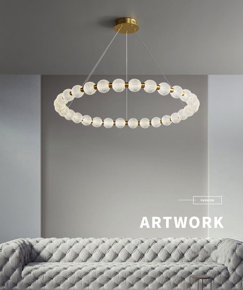 Gouden ronde vorm hanglamp moderne minimalistische acryl -ledhanglamp voor woonkamer