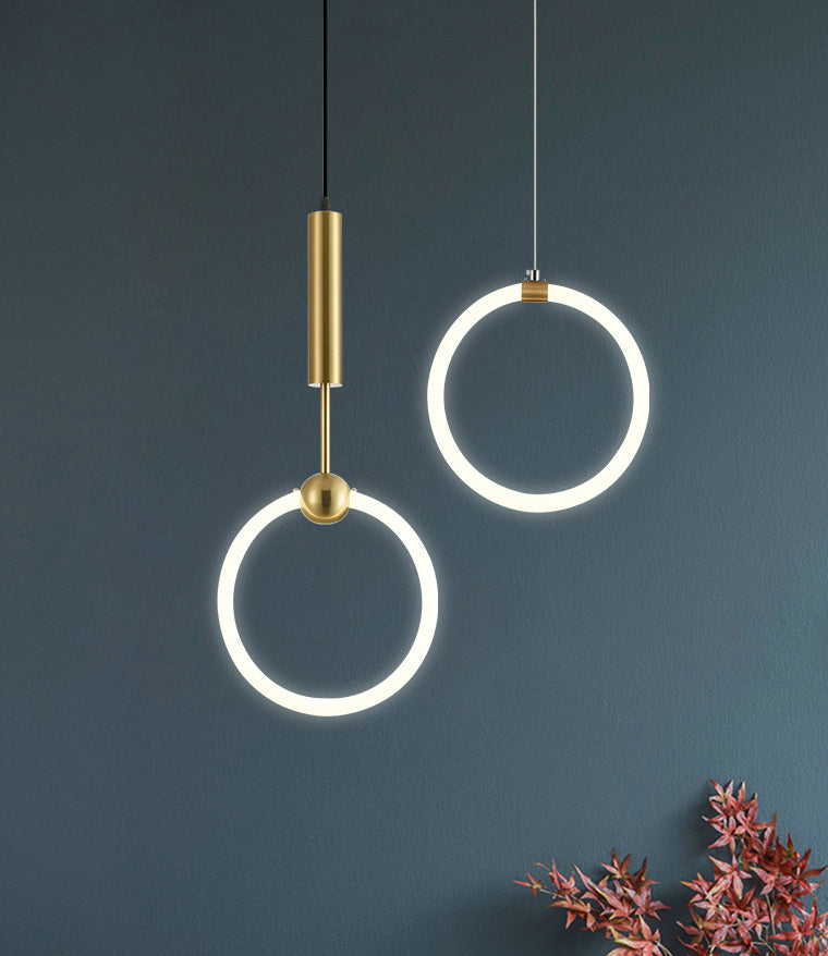 Gouden ronde vorm hanglamp moderne minimalistische ledhanglamp voor woonkamer