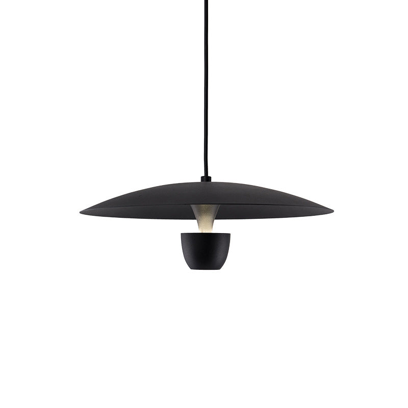 Nordic Modern Creative Metal Pendant Light Black Flying Saucer LED Suspension Light for Bedroom