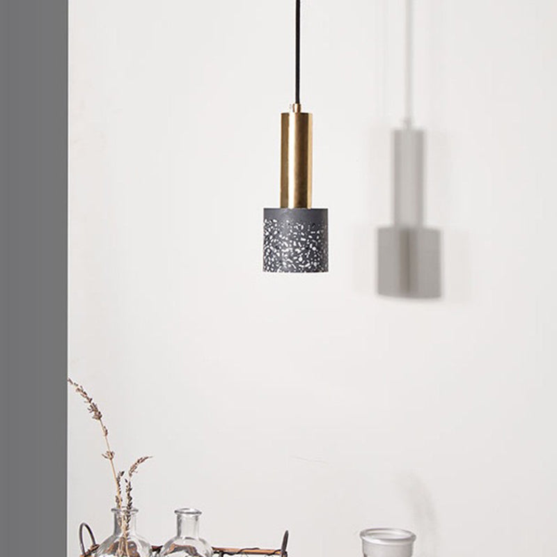 Nordische moderne zylindrische Form Pendelleuchte Beton kleines Suspension Licht für Wohnzimmer