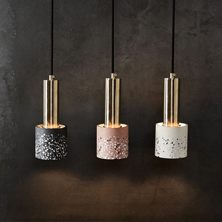 Nordische moderne zylindrische Form Pendelleuchte Beton kleines Suspension Licht für Wohnzimmer