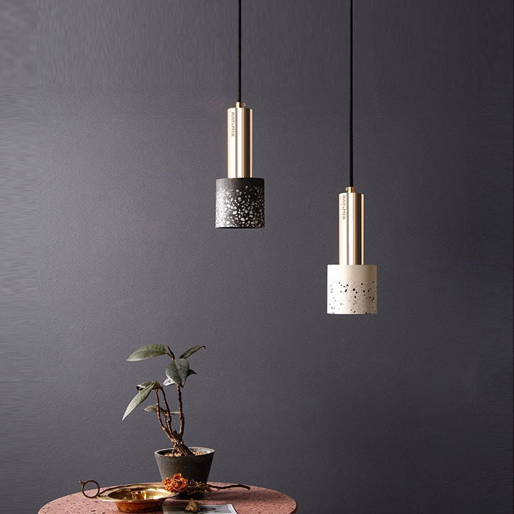 Nordische moderne zylindrische Form Pendelleuchte Beton kleines Suspension Licht für Wohnzimmer