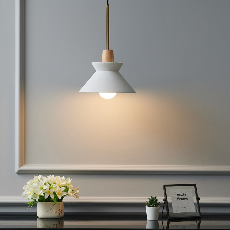 Weißer Zement verjüngter hängende leichte nordische minimalistische Stil 1 Light Restaurant Down Mini Anhänger