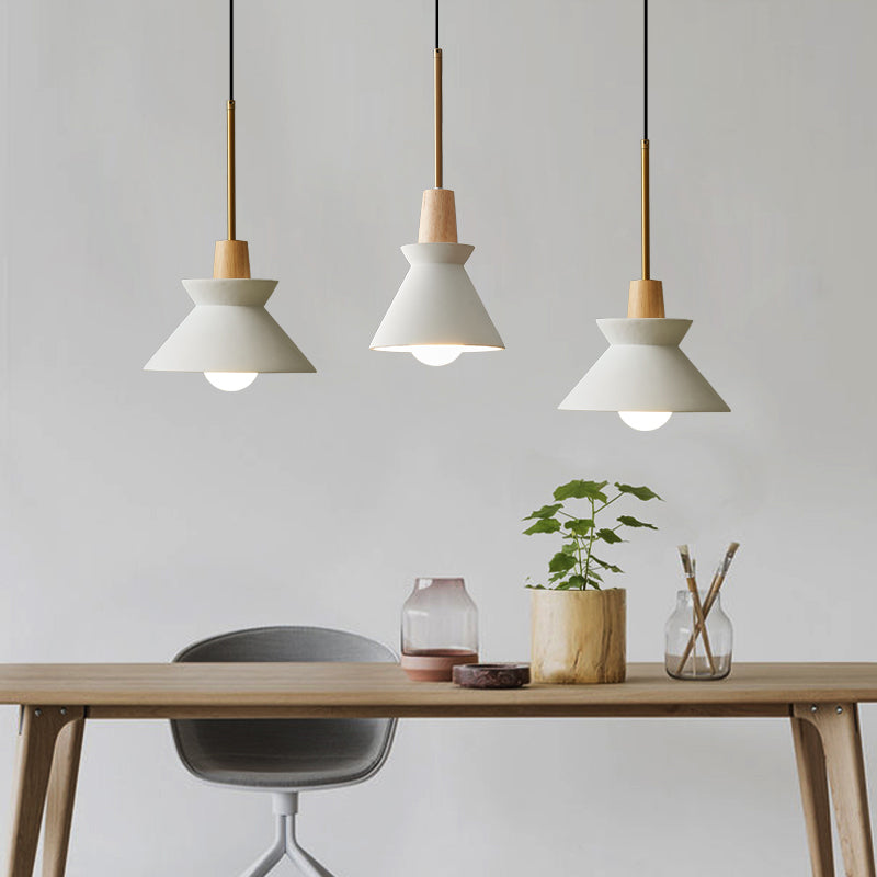 Weißer Zement verjüngter hängende leichte nordische minimalistische Stil 1 Light Restaurant Down Mini Anhänger