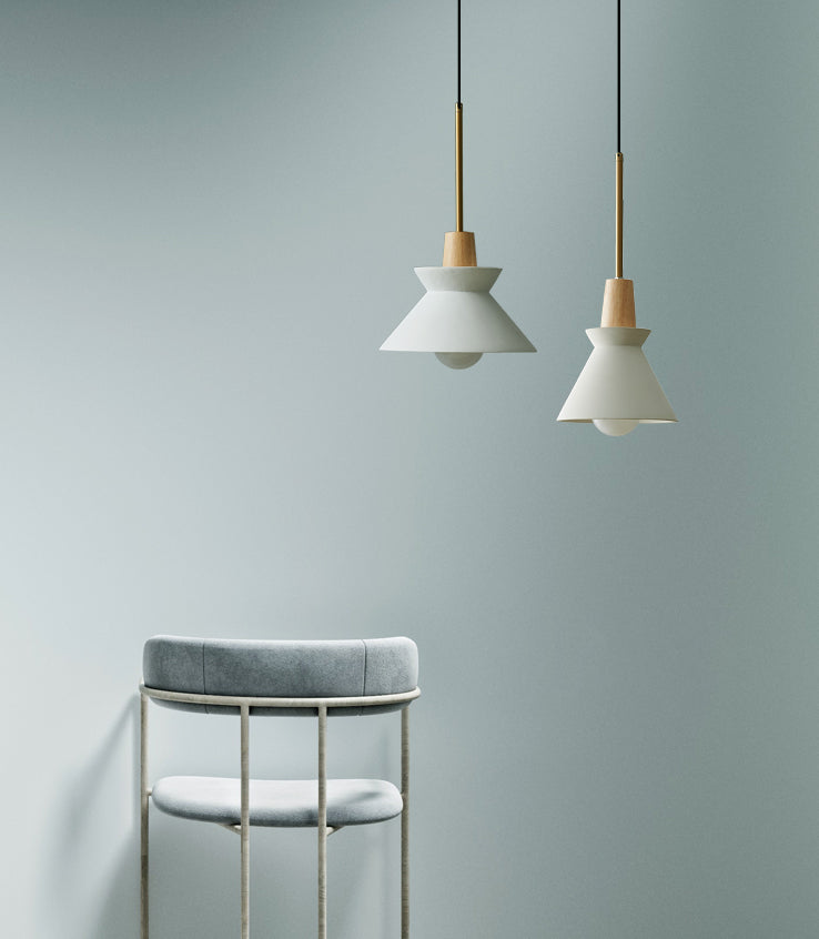 Weißer Zement verjüngter hängende leichte nordische minimalistische Stil 1 Light Restaurant Down Mini Anhänger