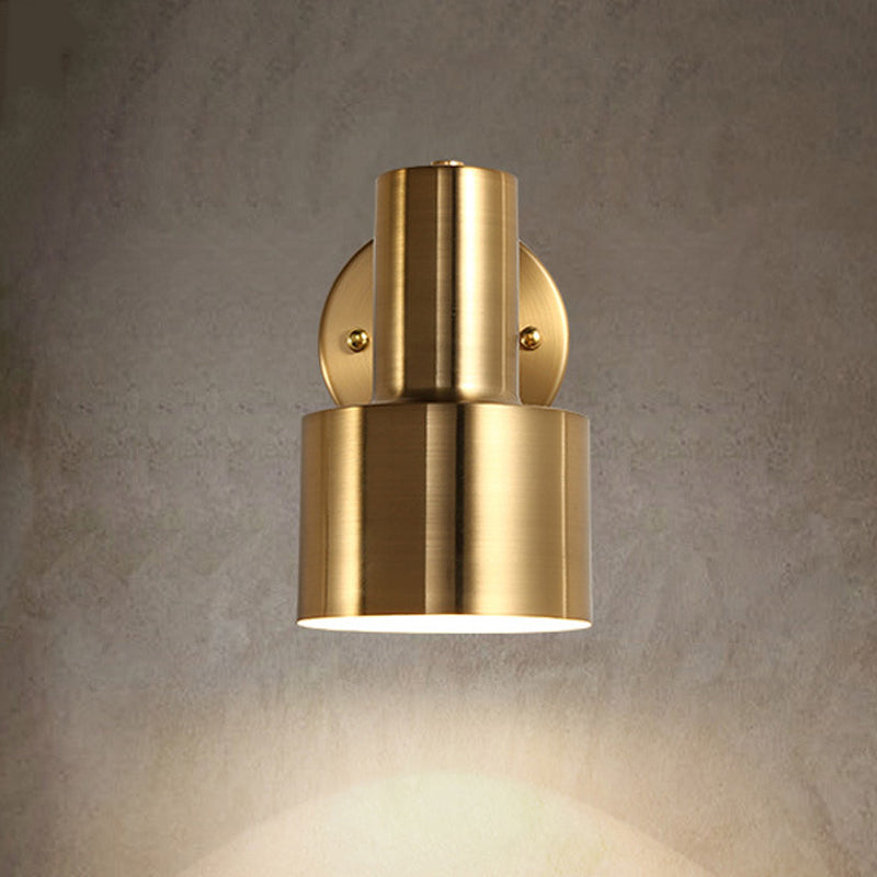 Einstellbar 1 Kopf Mini Wandleuchte einfache goldene Eisen -Rundwand -Rampenlicht, 5 "/5,5" breit