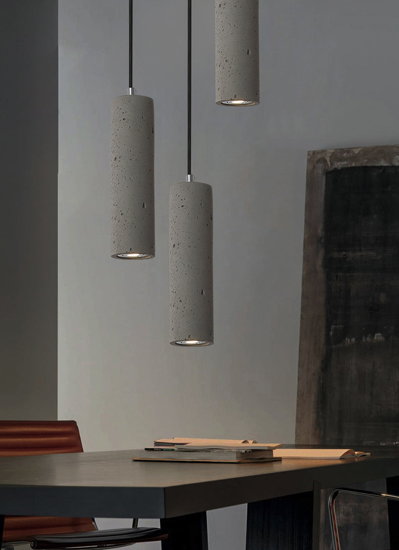 Nordische moderne zylindrische Form Pendelleuchte Beton kleines Suspension Licht für Wohnzimmer