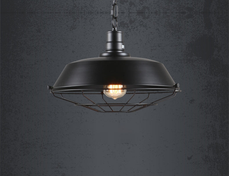 1 leichte Anhänger Leichte industrielle Retro -Schatten -Schatten -Metall -Hang -Lampe mit Grill für Esszimmer