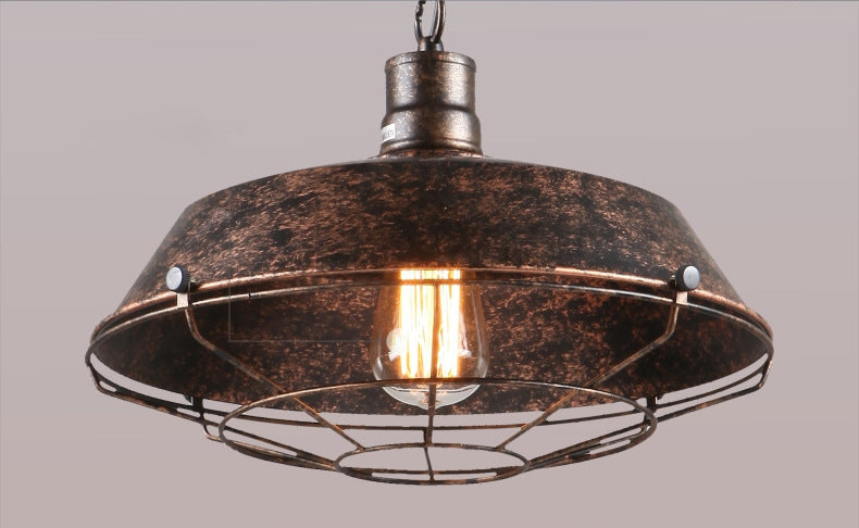 1 leichte Anhänger Leichte industrielle Retro -Schatten -Schatten -Metall -Hang -Lampe mit Grill für Esszimmer