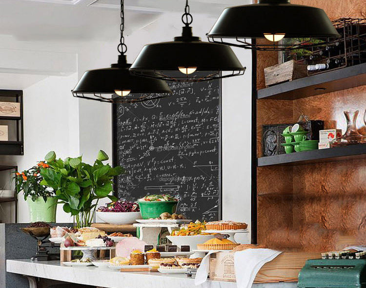 1 leichte Anhänger Leichte industrielle Retro -Schatten -Schatten -Metall -Hang -Lampe mit Grill für Esszimmer