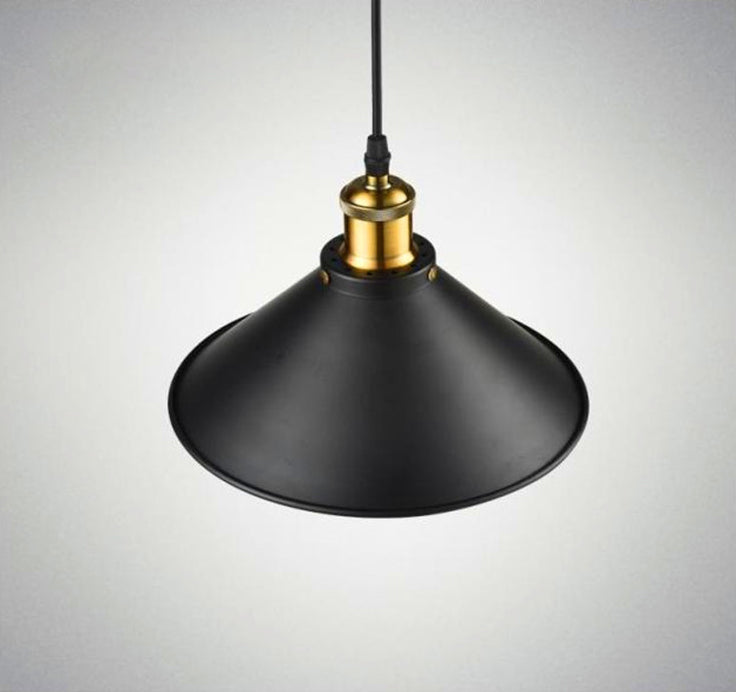 Black 1 Light Pendant Light Industrial Retro Tapered Shade Metal Hanging Lamp for Dining Room