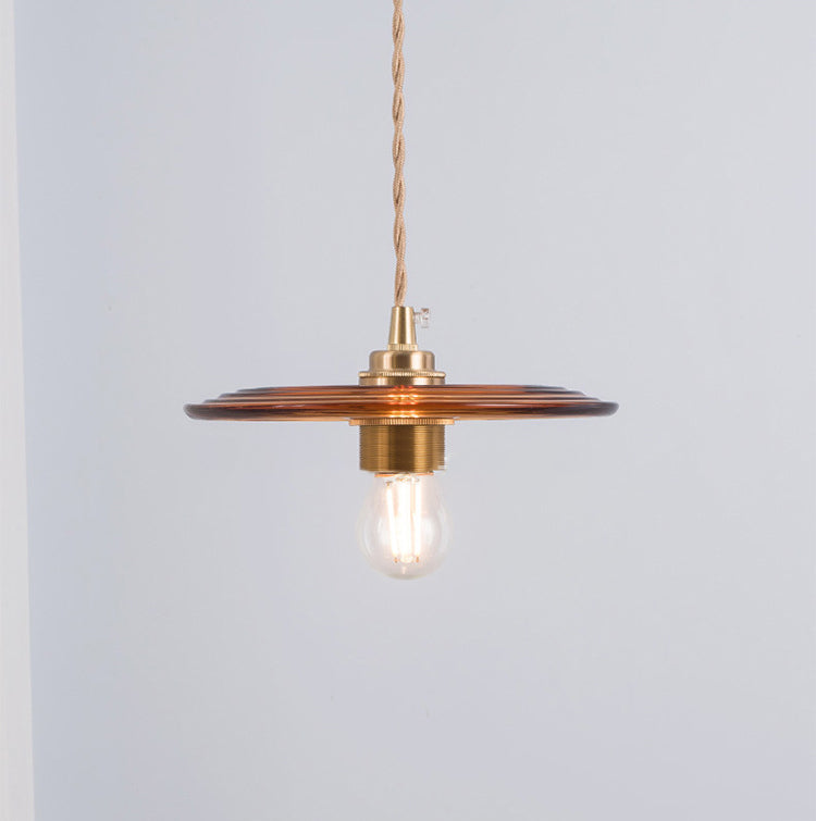 Retro Minimalist 1 Light Pendant Lamp Lens Glass Shade Pendant Light Fixture for Living Room