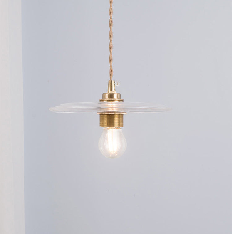 Retro Minimalist 1 Light Pendant Lamp Lens Glass Shade Pendant Light Fixture for Living Room