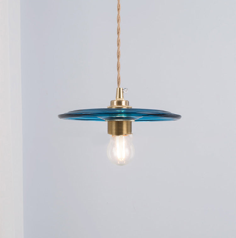 Retro Minimalist 1 Light Pendant Lamp Lens Glass Shade Pendant Light Fixture for Living Room