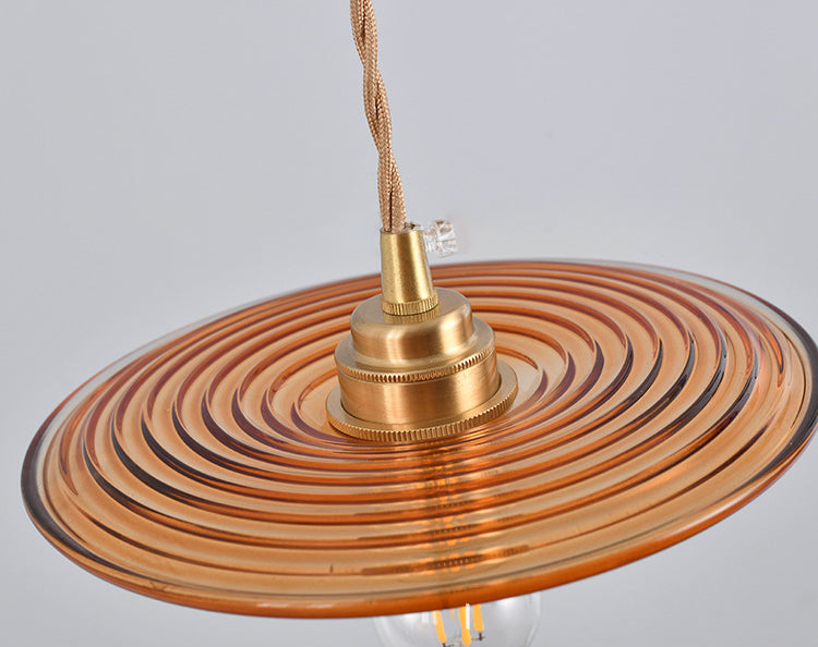 Retro Minimalist 1 Light Pendant Lamp Lens Glass Shade Pendant Light Fixture for Living Room