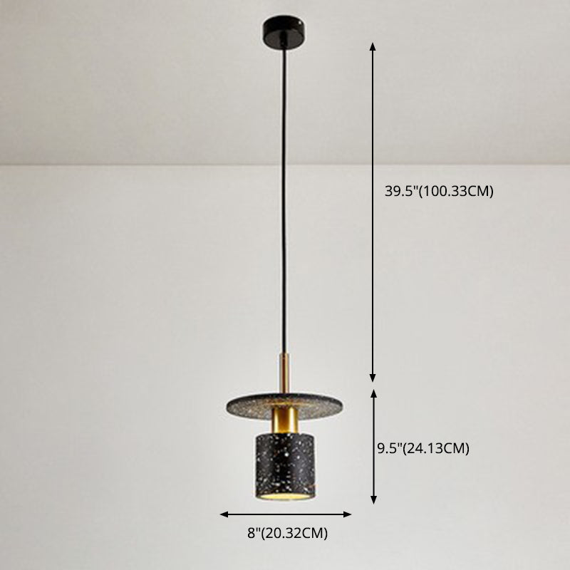 Nordische moderne zylindrische Form Pendelleuchte Beton kleines Suspension Licht für Wohnzimmer
