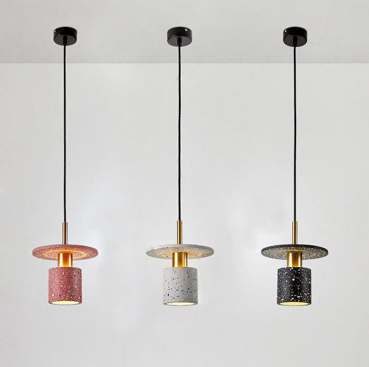 Nordische moderne zylindrische Form Pendelleuchte Beton kleines Suspension Licht für Wohnzimmer