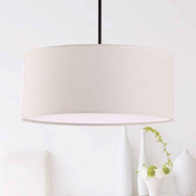 3 Lights Drum Ceiling Light with Linen Shade Light Chandelier