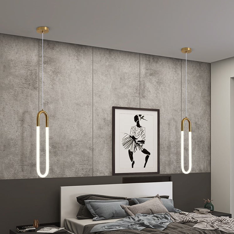 Gold Round Shape LED Pendant Lamp Modern Minimalist Metal Hanging Lamp for Living Room