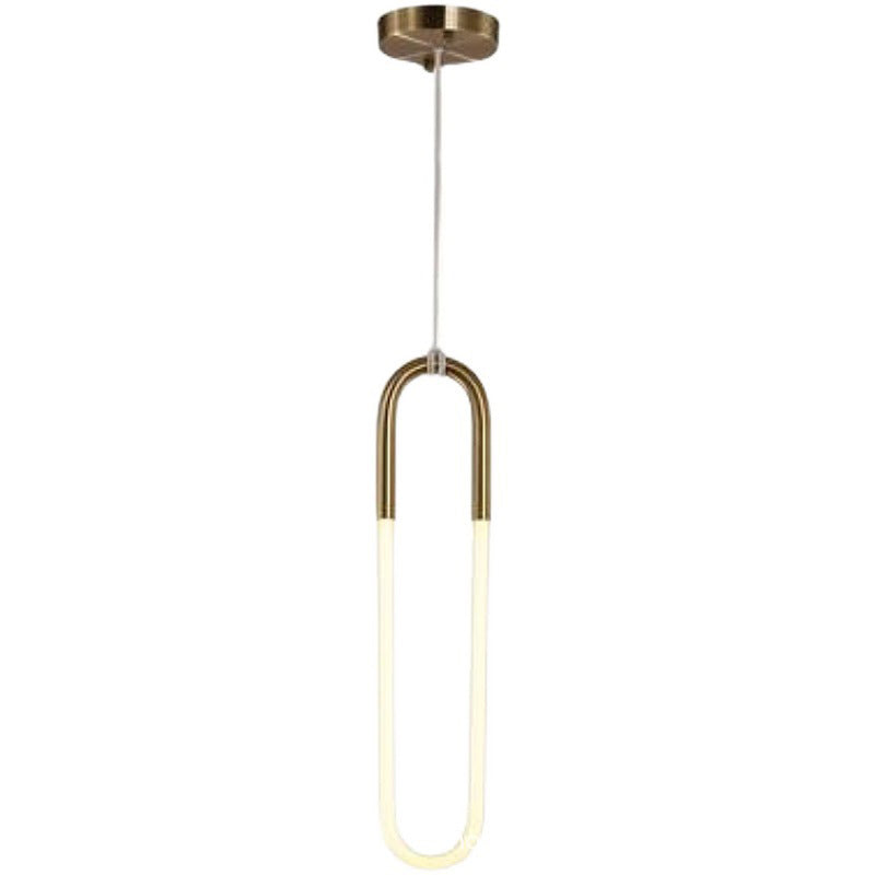 Gold Round Shape LED Pendant Lamp Modern Minimalist Metal Hanging Lamp for Living Room