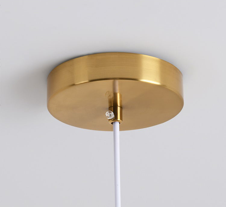 Gold Round Shape LED Pendant Lamp Modern Minimalist Metal Hanging Lamp for Living Room