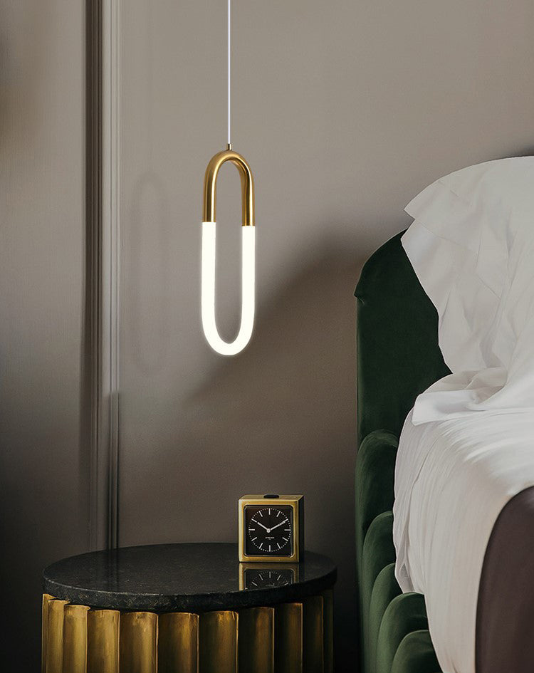 Gold Round Shape LED Pendant Lamp Modern Minimalist Metal Hanging Lamp for Living Room