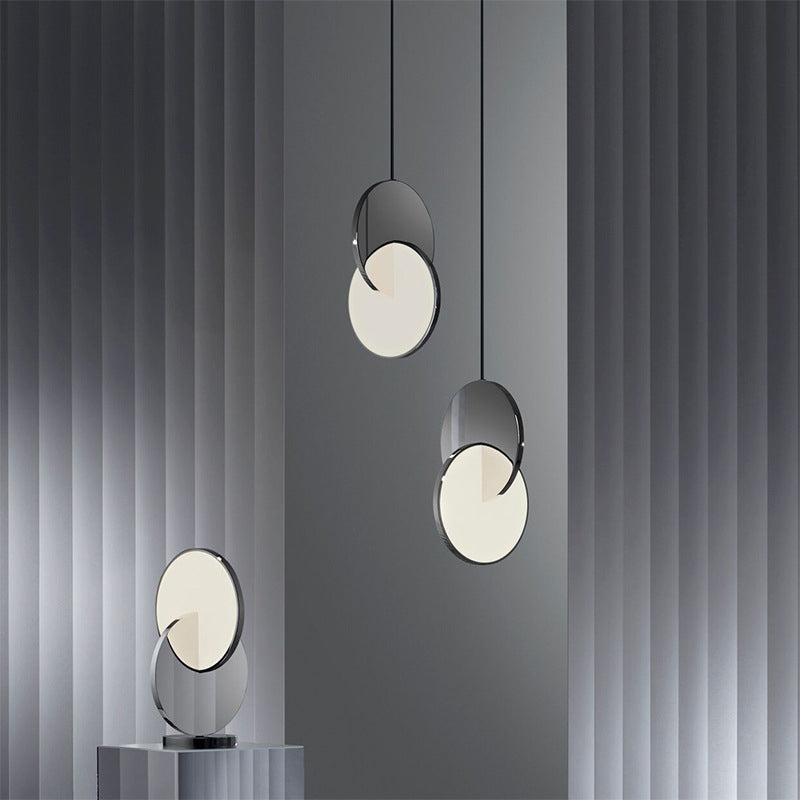 Doppelrunde Form LED Pendellampe moderne minimalistische Metallhängelampe für Wohnzimmer