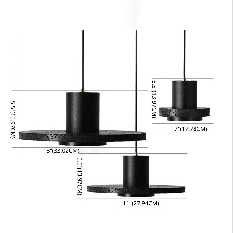 Black Hat Stone Hanging Light Nordic Creative 1 Light Restaurant Ceiling Pendant Lamp