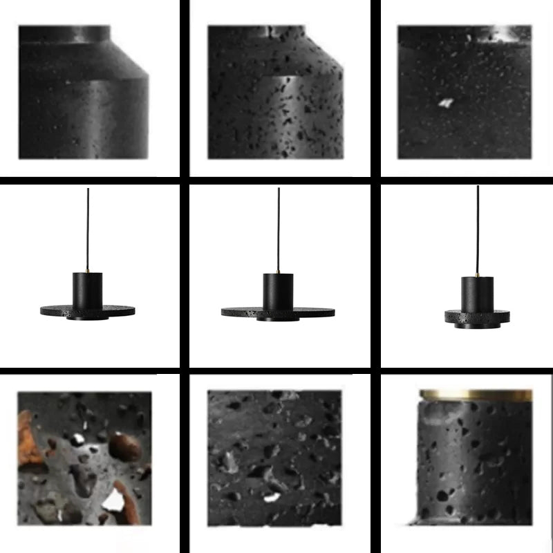 Black Hat Stone Hanging Light Nordic Creative 1 Light Restaurant Ceiling Pendant Lamp