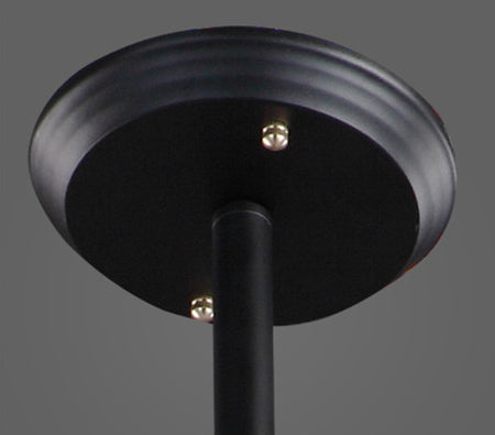 Retro Industrial Dome Shade Pendant Light Metal 1-Light Pendant Lighting With Swivel Joint in Black