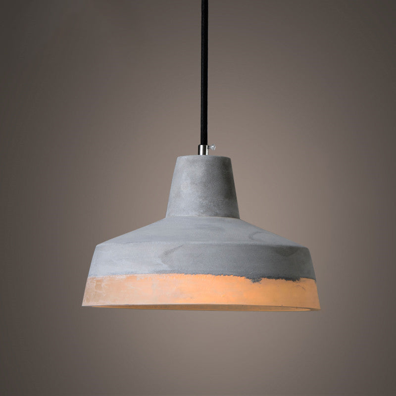 1-leichte graue Schatten-Anhängerlampe moderne minimalistische Zementlampe für Wohnzimmer