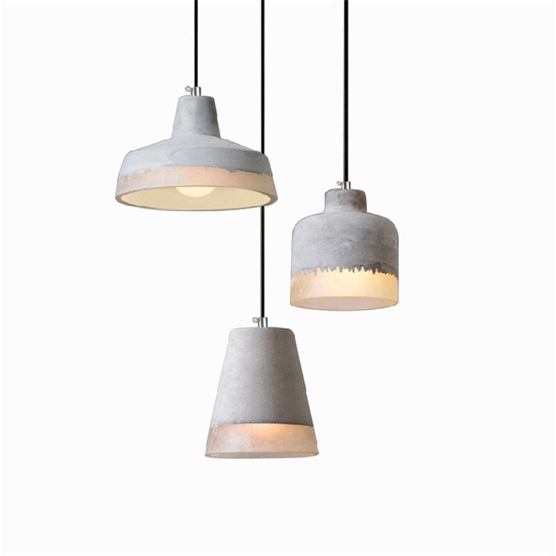 1-leichte graue Schatten-Anhängerlampe moderne minimalistische Zementlampe für Wohnzimmer