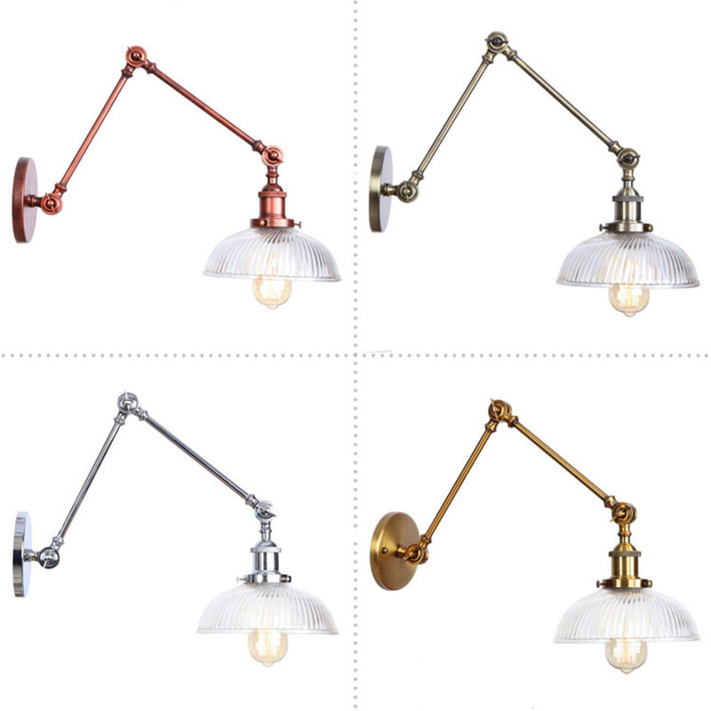 Swing Arm Vanity Mirror Lights American Minimalist Style Glass Single Vanity Light