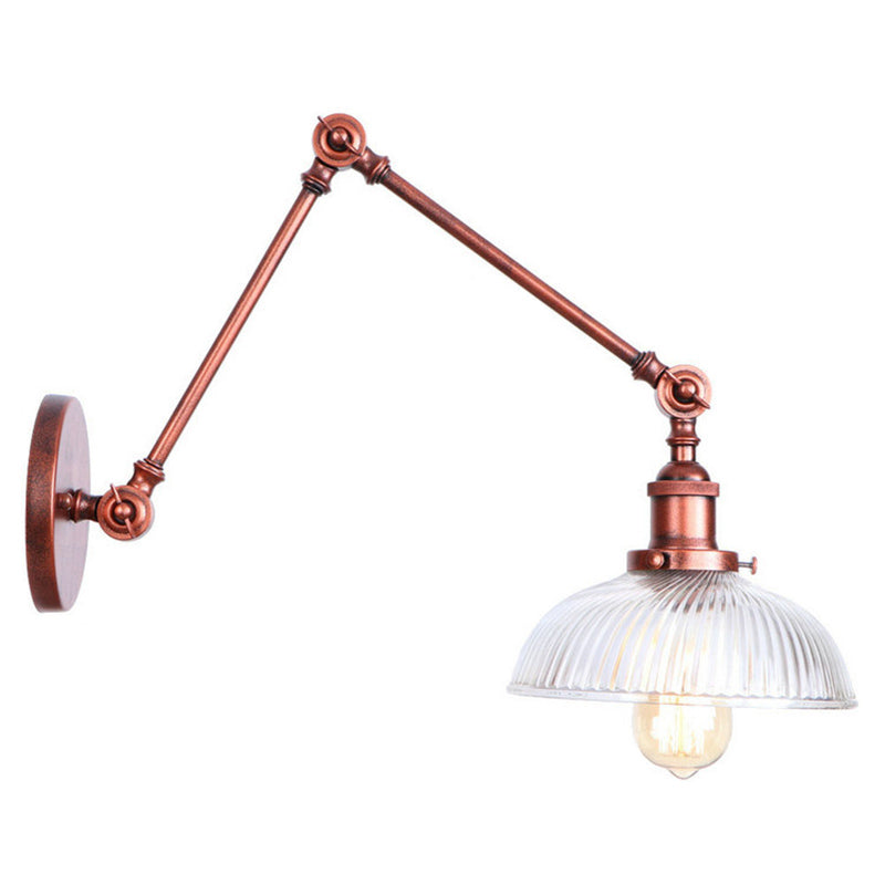 Swing Arm Vanity Mirror Lights American Minimalist Style Glass Single Vanity Light