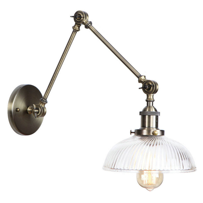 Swing Arm Vanity Mirror Lights American Minimalist Style Glass Single Vanity Light