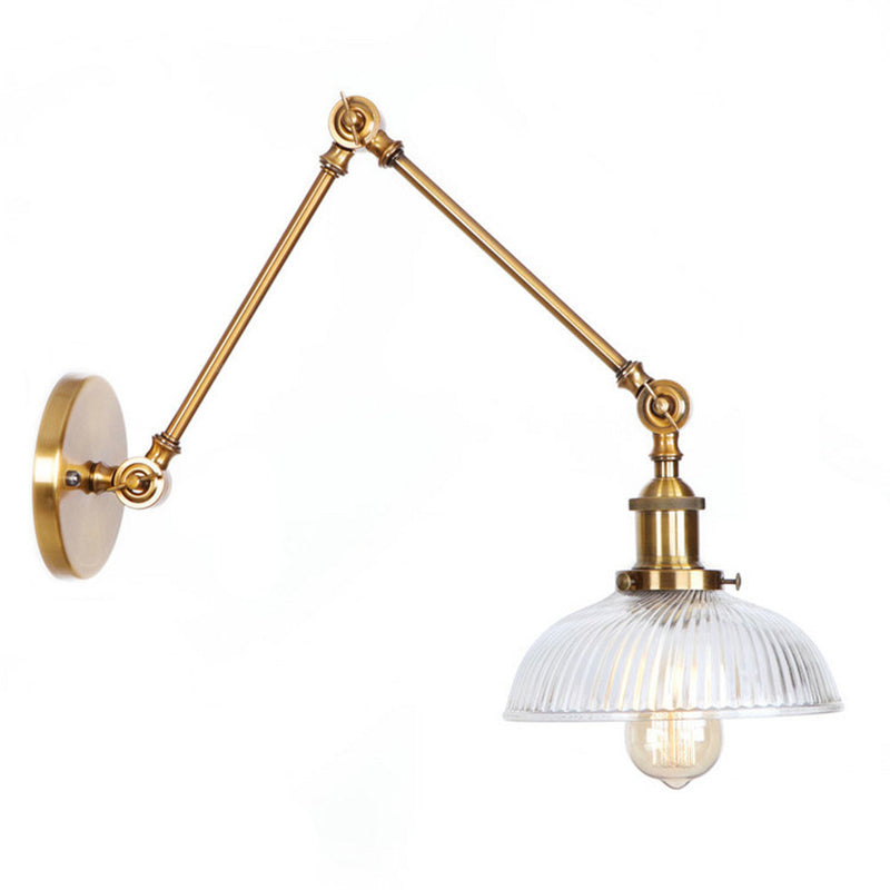 Swing Arm Vanity Mirror Lights American Minimalist Style Glass Single Vanity Light