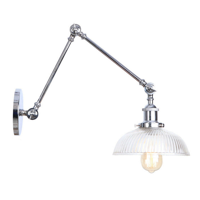 Swing Arm Vanity Mirror Lights American Minimalist Style Glass Single Vanity Light