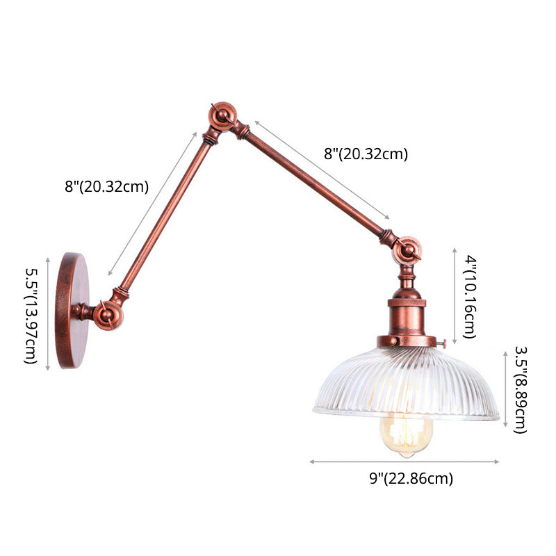 Swing Arm Vanity Mirror Lights American Minimalist Style Glass Single Vanity Light