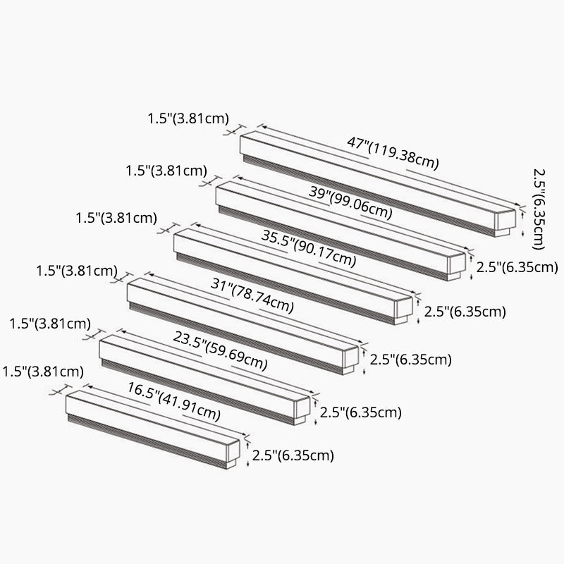 Rectangle LED Vanity Lamp Modern Minimalist Style Acrylic Single Vanity Light