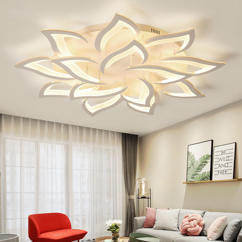 Lámpara de techo empotrada en forma de flor, lámpara de techo empotrada blanca LED acrílica moderna