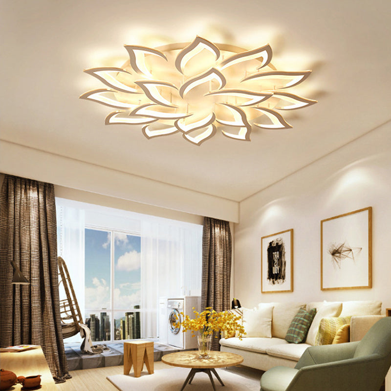 Flower Flush Ceiling Light Fixture Modern Acrylic LED White Flush Mount Ceiling Fixture