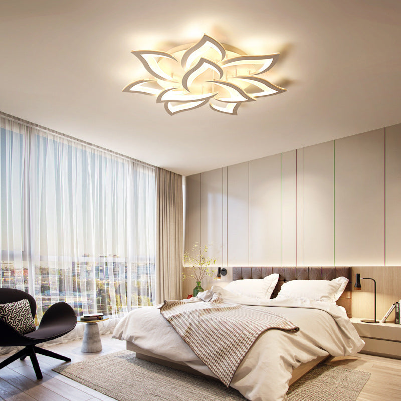Flower Flush Ceiling Light Fixture Modern Acrylic LED White Flush Mount Ceiling Fixture