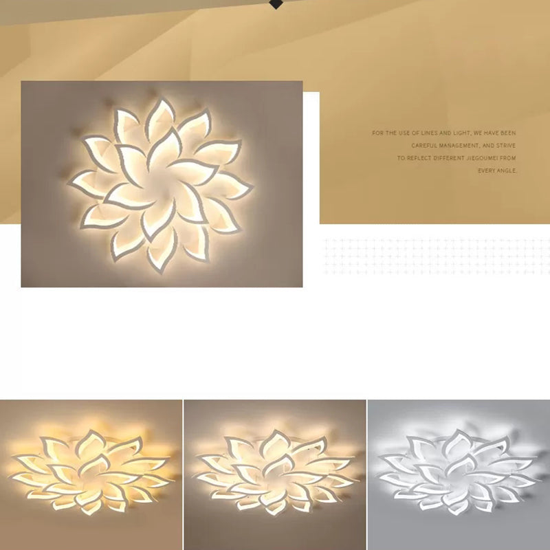 Flower Flush Ceiling Light Fixture Modern Acrylic LED White Flush Mount Ceiling Fixture