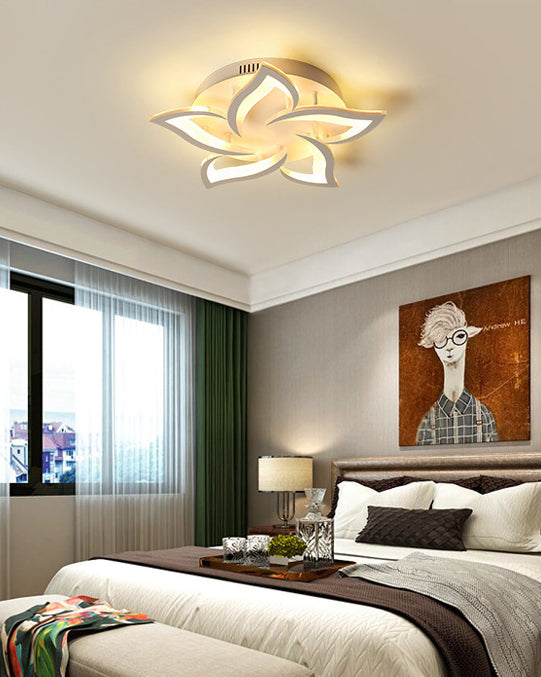 Flower Flush Ceiling Light Fixture Modern Acrylic LED White Flush Mount Ceiling Fixture