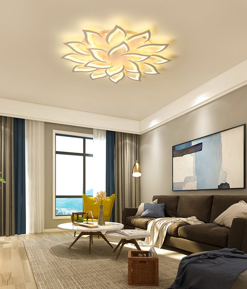 Flower Flush Ceiling Light Fixture Modern Acrylic LED White Flush Mount Ceiling Fixture