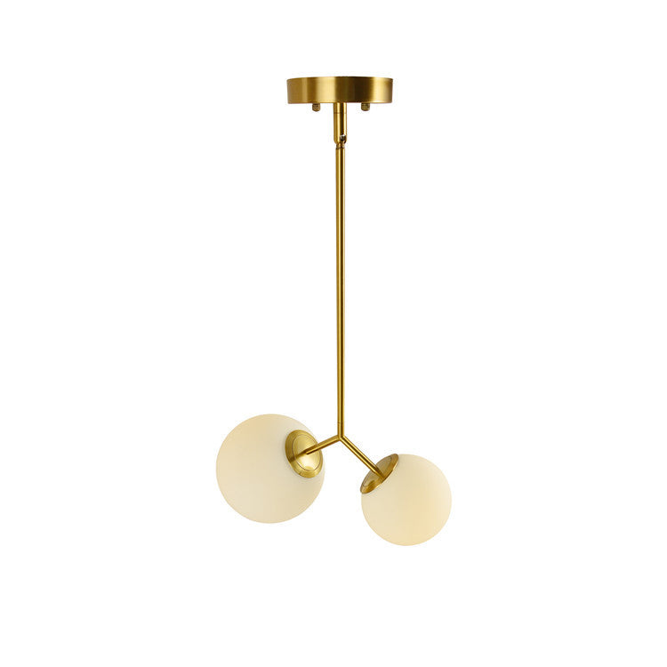 Moderno lampadario minimalista lampada in vetro sferico vetro a 2 camera leggera lampadario a soffitto camera da letto