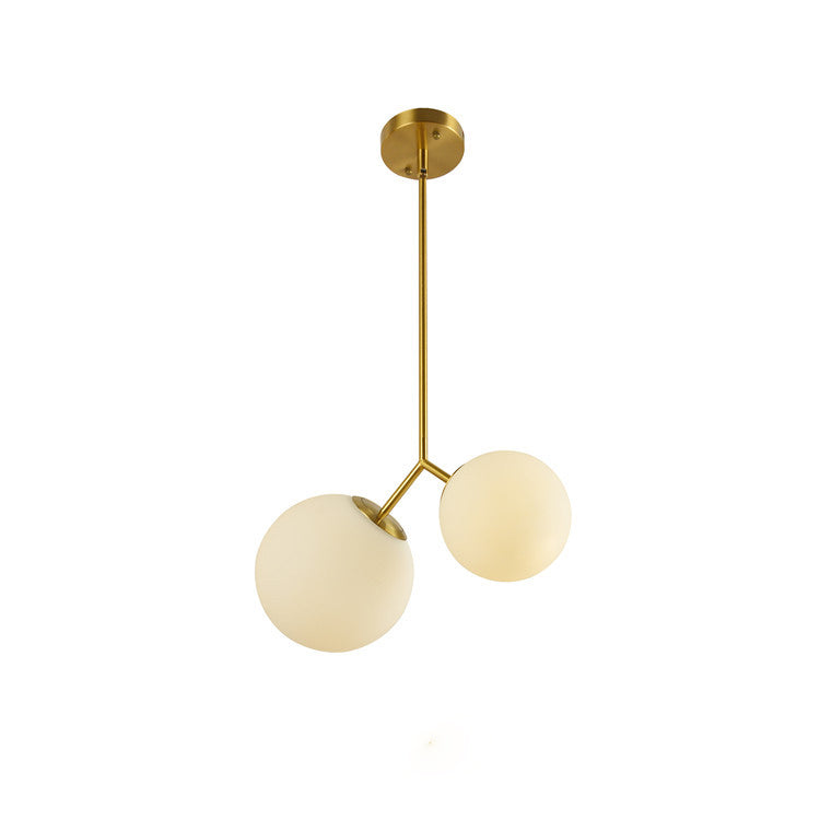 Moderno lampadario minimalista lampada in vetro sferico vetro a 2 camera leggera lampadario a soffitto camera da letto