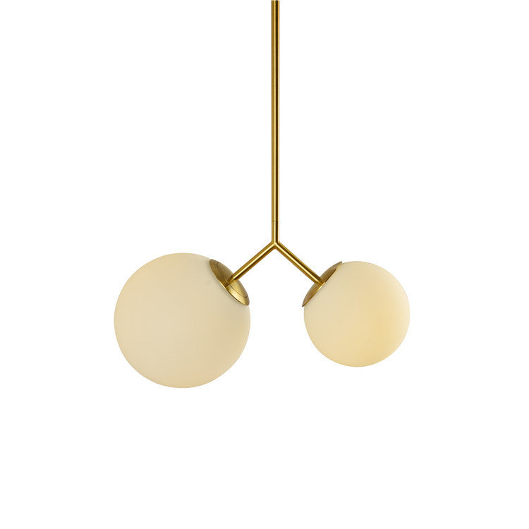 Moderno lampadario minimalista lampada in vetro sferico vetro a 2 camera leggera lampadario a soffitto camera da letto