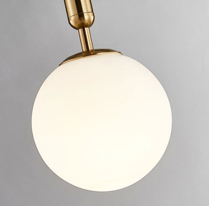 Modern Minimalist Design Globe Hanging Lamp Opal Frosted Glass Shade 1 Light Pendant Light